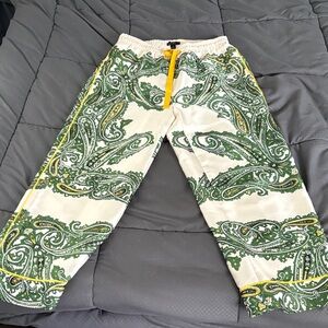 J. Crew Cream Lounge Pants with Yellow Drawstring